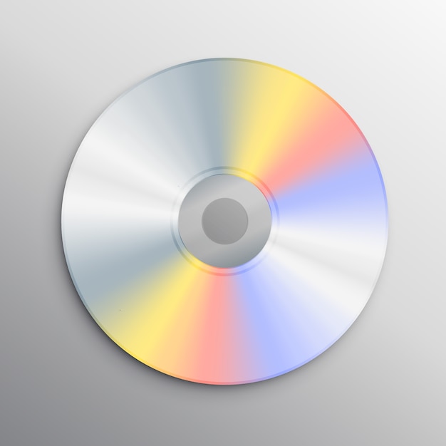 Бесплатное векторное изображение Реалистичный шаблон для макета компакт-диска