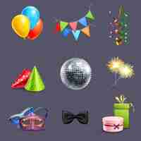 Free vector realistic celebration icons