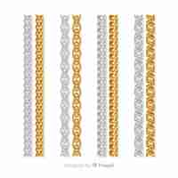 Free vector realistic chain collection