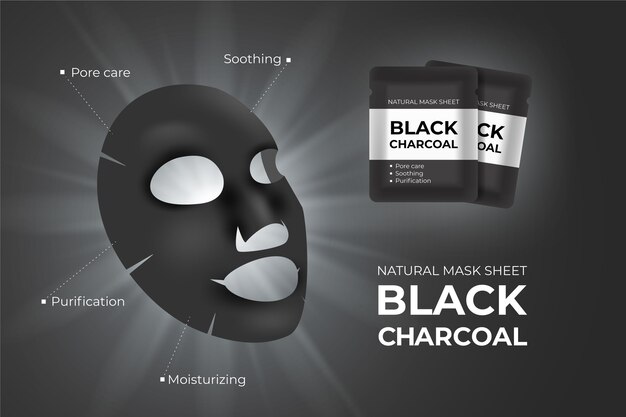 Реалистичная угольная листовая маска