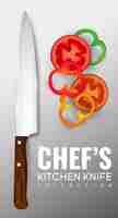 Free vector realistic chef knife poster