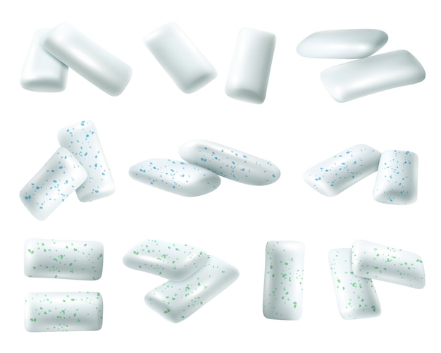 Free vector realistic chewing gums set