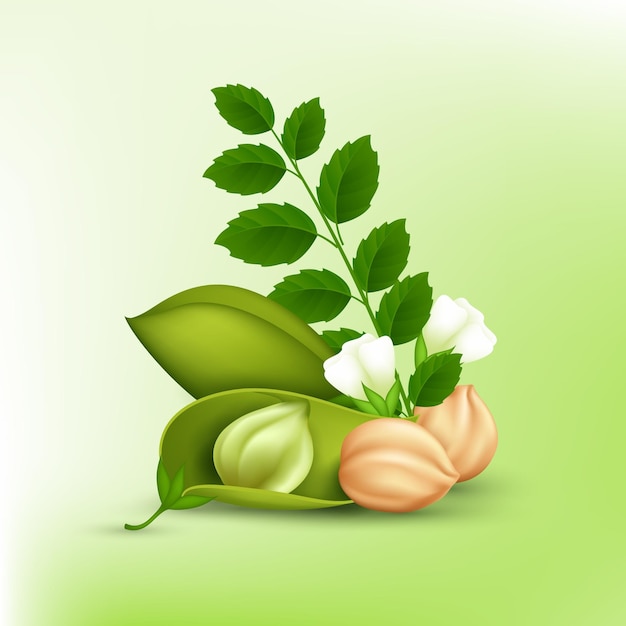 Free vector realistic chickpea beans illustrated