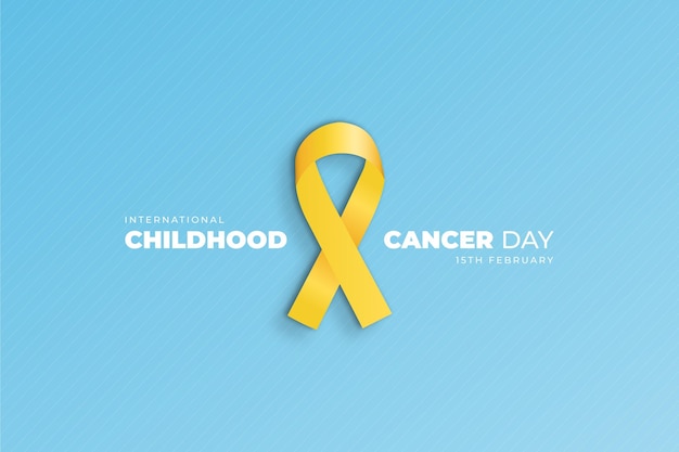 Realistic childhood cancer day illustration with ribbon