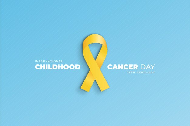 Realistic childhood cancer day illustration with ribbon