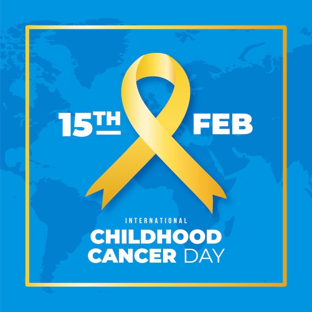 Realistic childhood cancer day illustration with ribbon