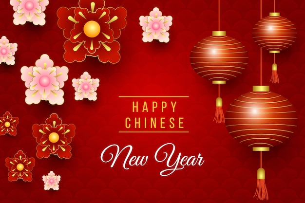 Free vector realistic chinese new year background