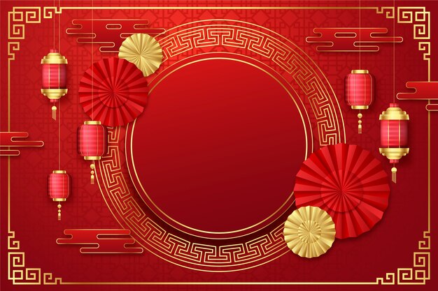 Realistic chinese new year background