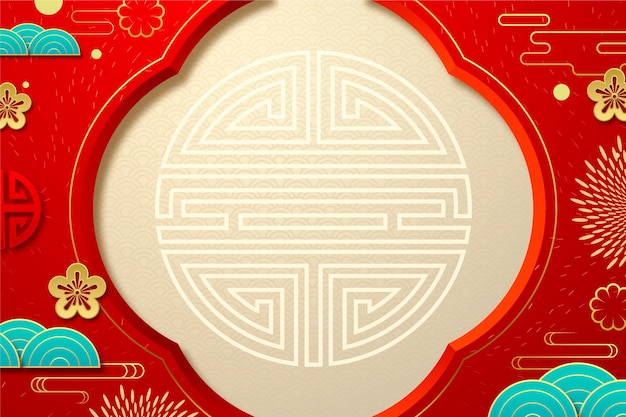 Realistic chinese new year background Free Vector