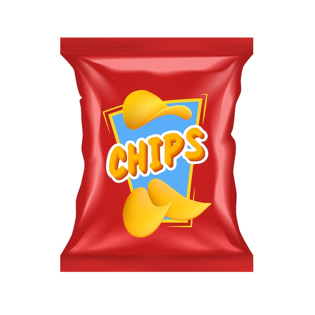 Free vector realistic chips package