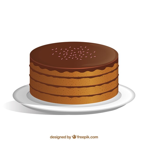 Realistic chocolate cake