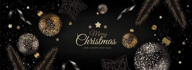 Realistic christmas background in elegant style