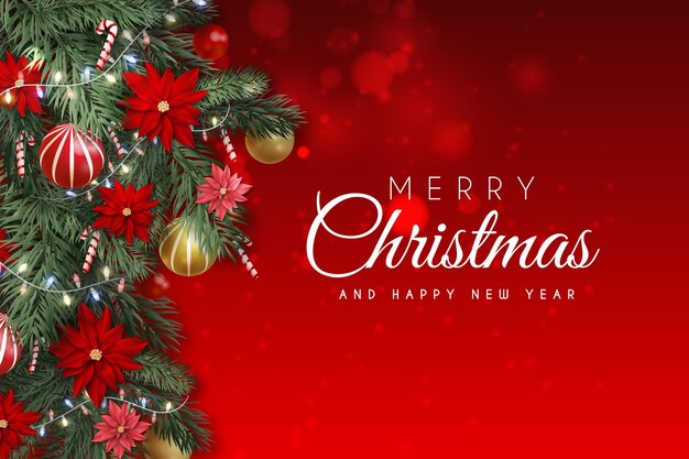 クラシックメリークリスマスデザイン 無料のベクター