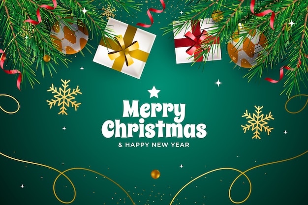 Free vector realistic christmas background