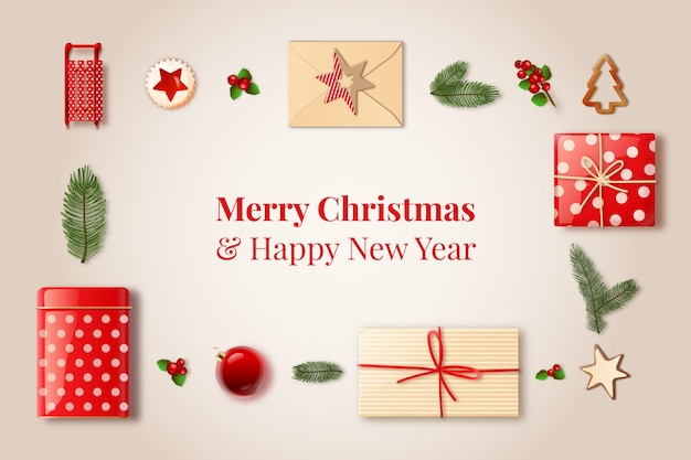 Free vector realistic christmas background