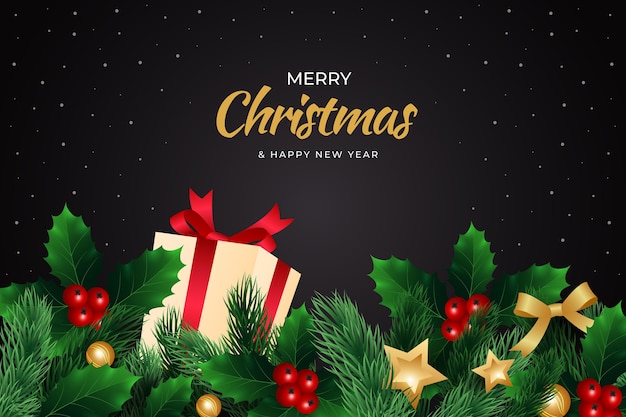 Free vector realistic christmas background