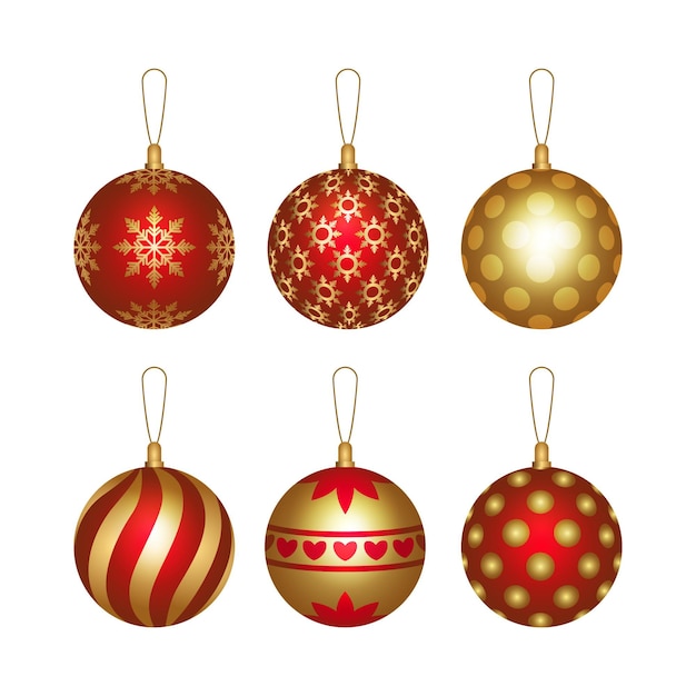 Realistic christmas ball ornaments