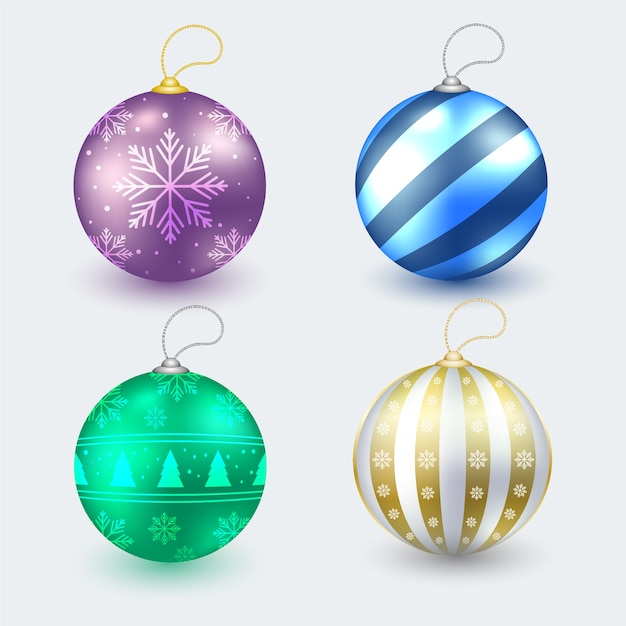 Free vector realistic christmas balls set