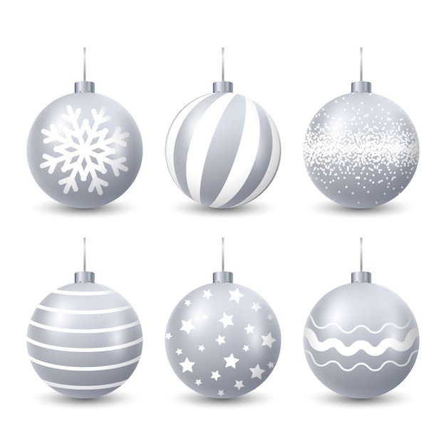 Бесплатное векторное изображение Набор реалистичных новогодних шаров