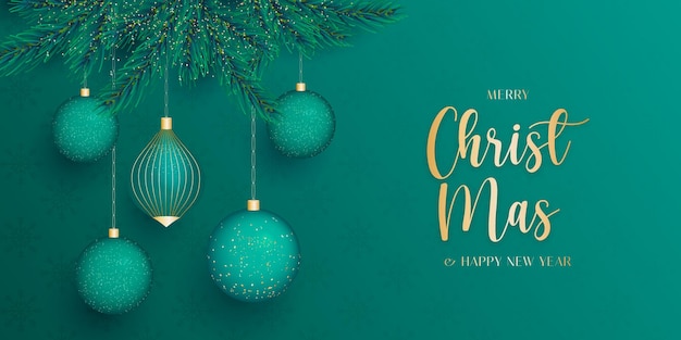 Free vector realistic christmas banner