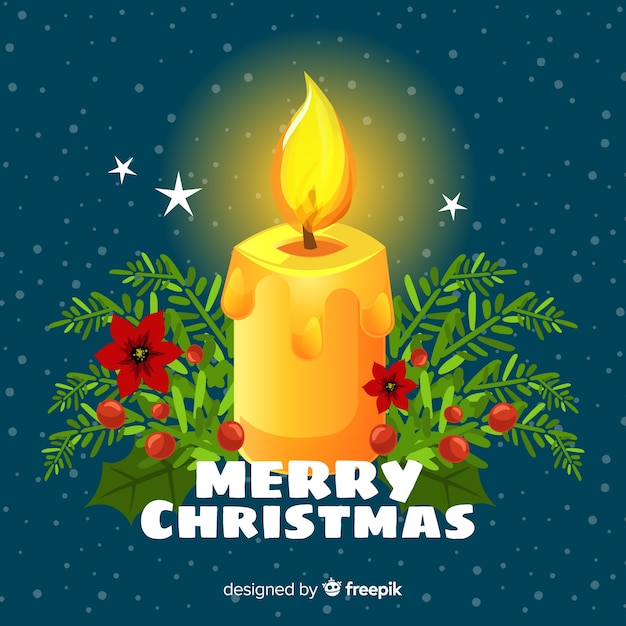 Realistic christmas candle background