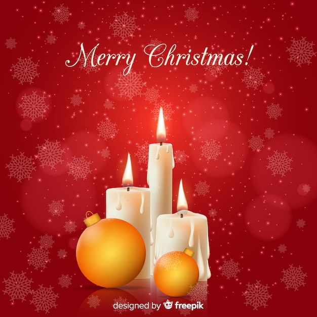 Realistic christmas candle background