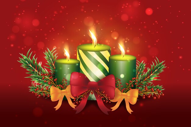 Realistic christmas candle background