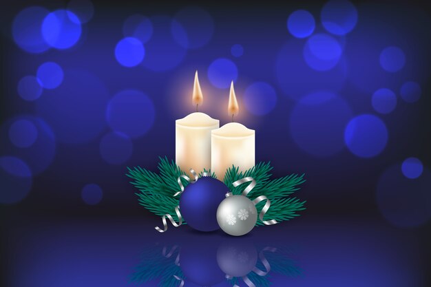 Realistic christmas candle background