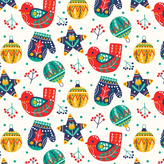 Free vector realistic christmas celebration pattern design