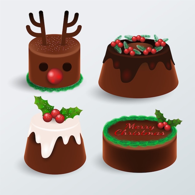 Free vector realistic christmas chocolates collection