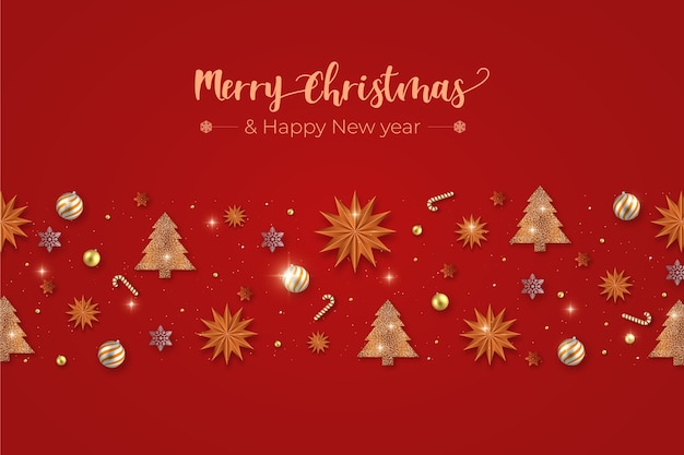 Free vector realistic christmas decoration background