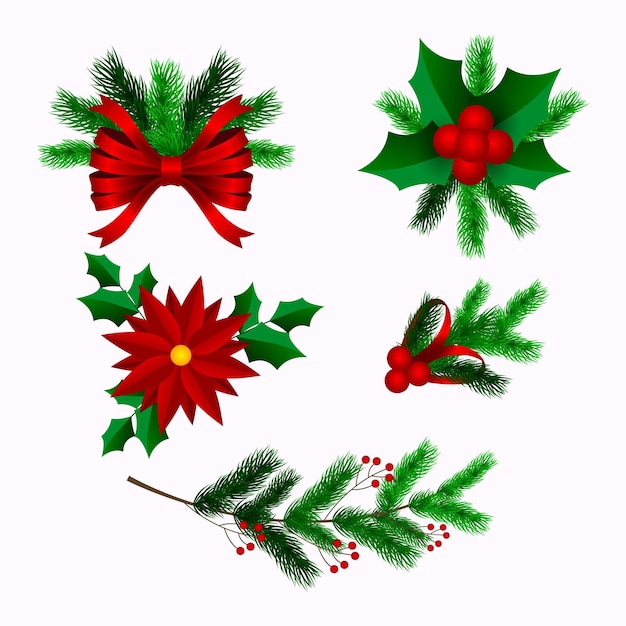 Free vector realistic christmas decoration