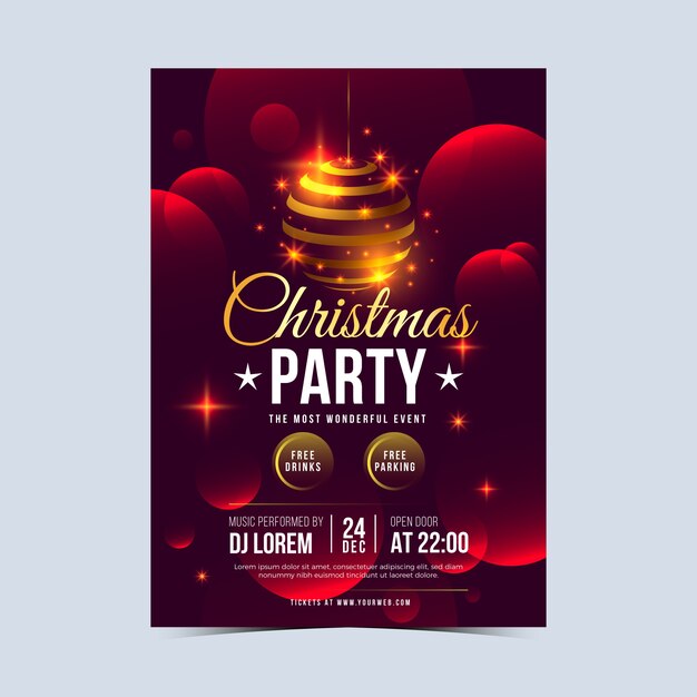 realistic christmas flyer template