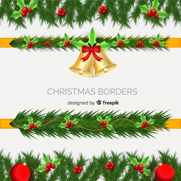 Free vector realistic christmas frame collection