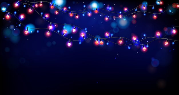 Free vector realistic christmas light background