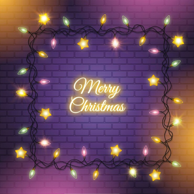 Free Vector realistic christmas light frame