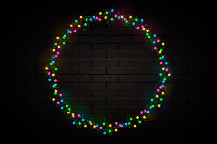 Free Vector realistic christmas light frame