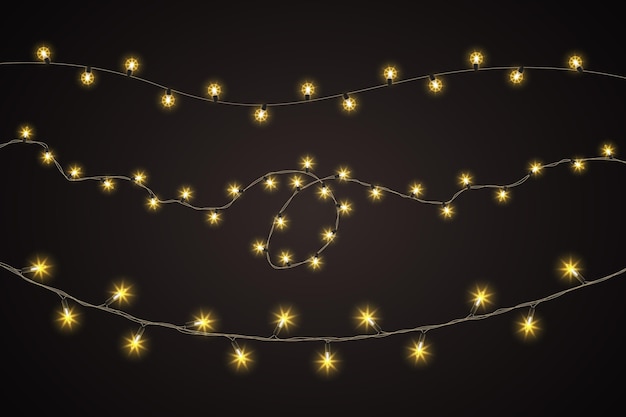 Free vector realistic christmas lights collection