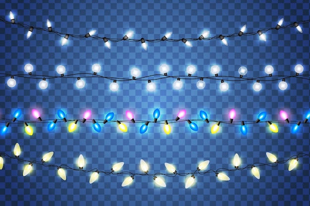 Realistic christmas lights collection