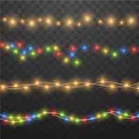 Free vector realistic christmas lights collection