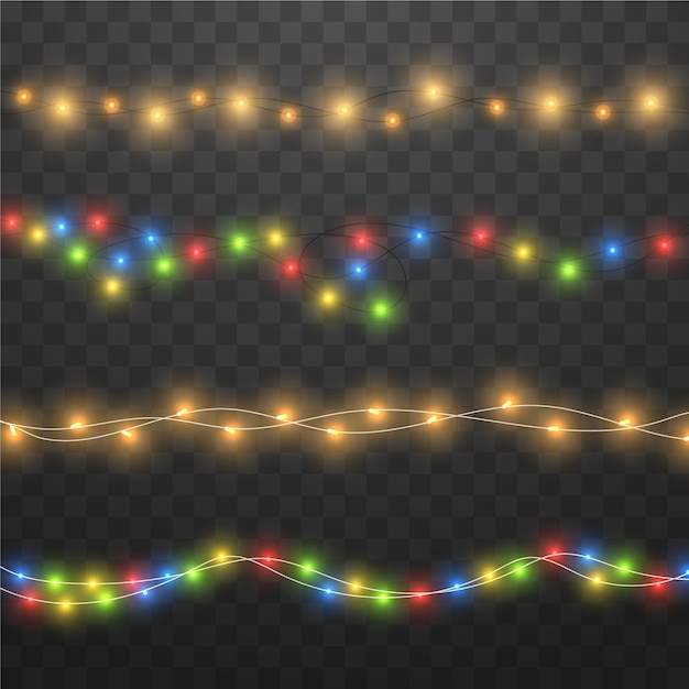 Realistic christmas lights collection