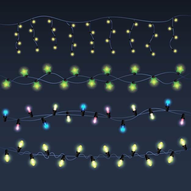 Реалистичная коллекция рождественских огней