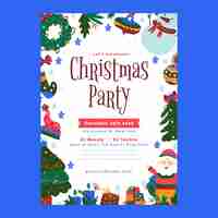 Free vector realistic christmas party poster template