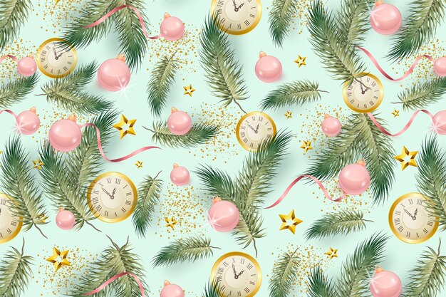 Realistic christmas pattern design