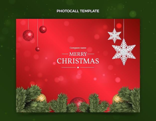 Free vector realistic christmas photocall template