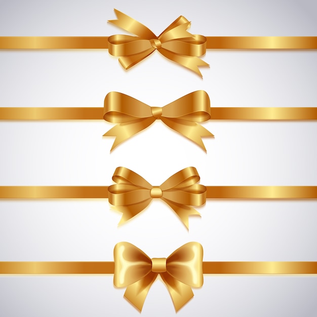 Realistic christmas ribbon collection Free Vector