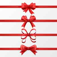 Free vector realistic christmas ribbon collection