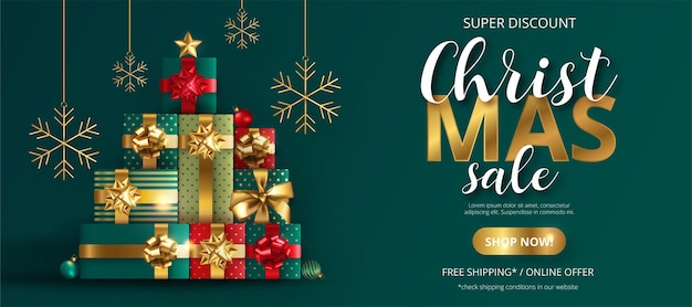 선물 및 장식품 현실적인 크리스마스 판매 배경