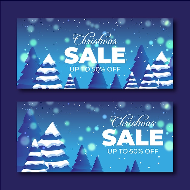 Free vector realistic christmas sale banners