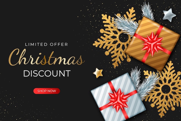 Free vector realistic christmas sale concept